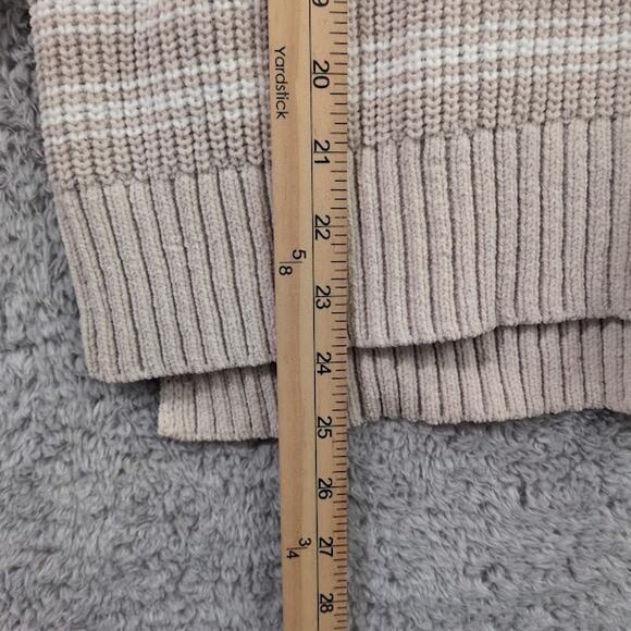 Time and Tru Women's Crewneck Chenille Sweater with Long Sleeves XL Tan & White - Picture 3 of 8